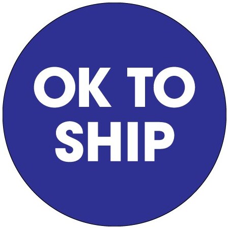 Bsc Preferred 2'' Circle - ''OK To Ship'' Blue Labels BUY00019936